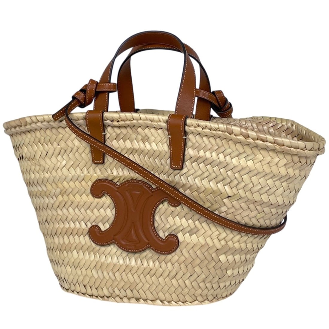 Celine Classic Panier 2-Way Raffia Basket Bag, Natural Brown, Women's: --- Catalog ---Category: SizeSize (HxWxD): 22cm x 23cm x 13cm / 8.66'' x 9.05'' x 5.11''Category: DesignColor: BrownGender: WomenMaterial: Raffia Category: GeneralMPN: M51980Brand: Celine--- Item List