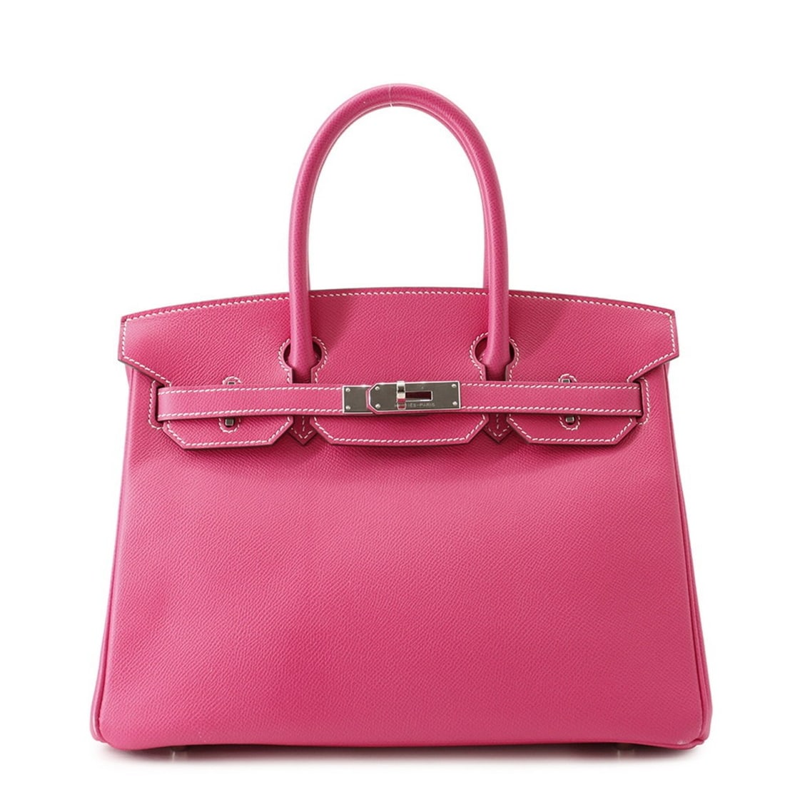 Hermes Birkin 30 Rose Tyrien Epsom ?Q stamp HERMES handbag women's: --- Catalog ---Category: SizeSize (HxWxD): 24cm x 30cm x 15.5cm / 9.44'' x 11.81'' x 6.1''Category: DesignType: HandbagColor: Rose tyrienGender: WomenMaterial: Epsom leather Hardware Color: SilverCate