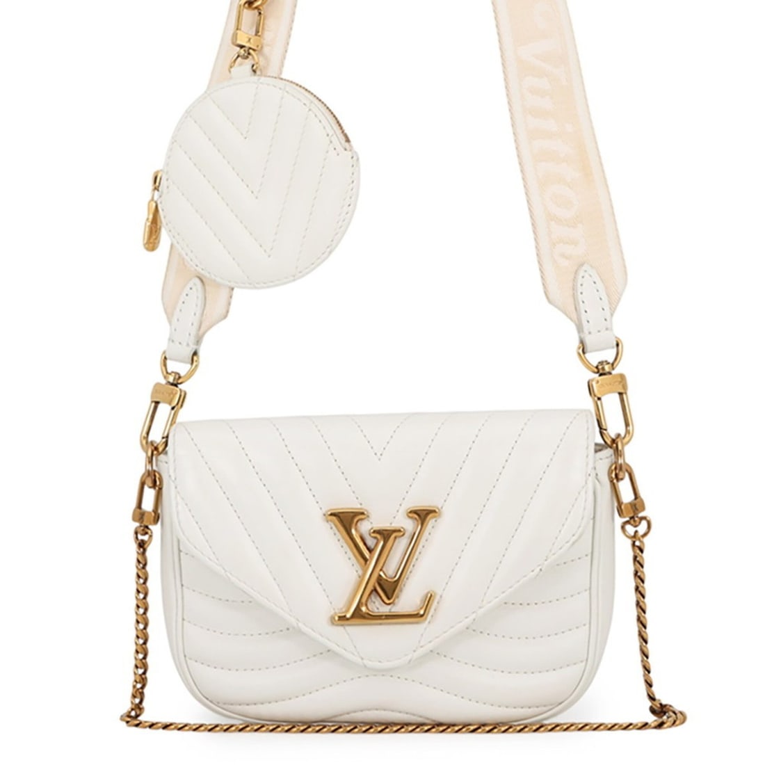 Louis Vuitton New Wave Multi Pochette M57864 Leather Shoulder Bag, LOUIS VUITTON Handbag, 2-way, Bag: --- Catalog ---Category: SizeSize (HxWxD): 13cm x 20cm x 5cm / 5.11'' x 7.87'' x 1.96''Category: DesignType: Handbag, Pochette, Shoulder bagGender: WomenMaterial: Leather Hardware Color: GoldCategory: