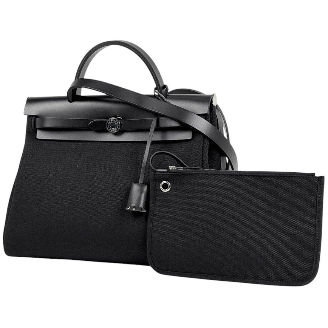 Hermes Herbag Zip PM 2-Way Handbag Leather Vache Hunter (Black) W Women's: --- Catalog ---Category: SizeSize (HxWxD): 25cm x 29.5cm x 11cm / 9.84'' x 11.61'' x 4.33''Category: DesignType: HandbagColor: BlackGender: WomenMaterial: Leather Category: GeneralLine: Her BagBrand: 