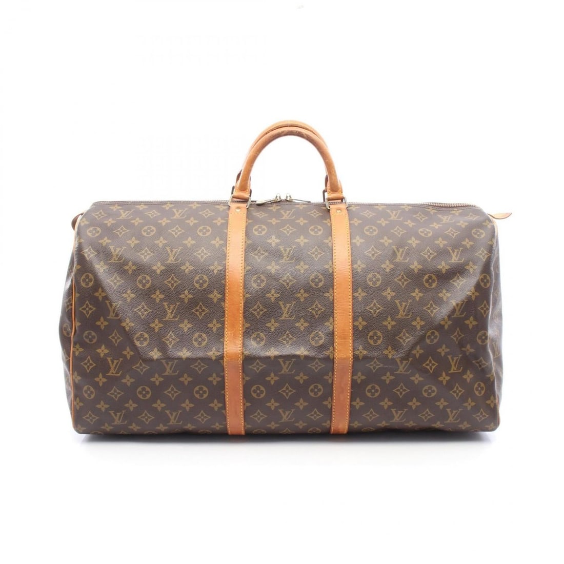 Louis Vuitton Keepall 60 Boston Bag Handbag, Coated Canvas and Leather, Monogram Pattern, Men's: --- Catalog ---Category: SizeSize (HxWxD): 33cm x 60cm x 26cm / 12.99'' x 23.62'' x 10.23''Category: DesignType: Boston bag, HandbagColor: Brown, MonogramGender: Men,WomenMaterial: Coated canvas Categ
