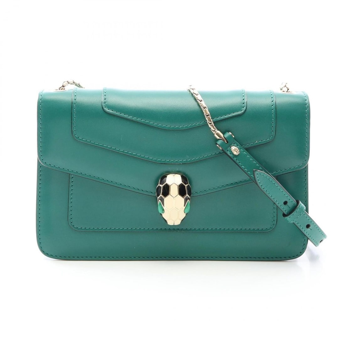 Bulgari BVLGARI Serpenti Forever Shoulder Bag Handbag Leather Women's Green 38065: --- Catalog ---Category: SizeSize (HxWxD): 14cm x 22cm x 4.5cm / 5.51'' x 8.66'' x 1.77''Category: DesignType: Handbag, Shoulder bagColor: GreenGender: WomenMaterial: Leather Category: GeneralMPN: 380