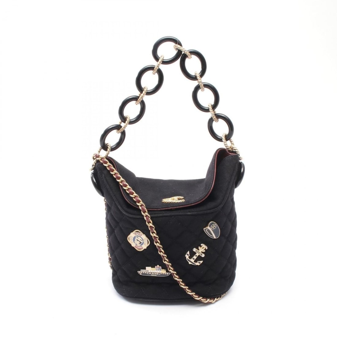 Chanel Paris Hamburg Matelassé 2-Way Shoulder Bag/Handbag, Wool Leather, Women's, Black (A57868): --- Catalog ---Category: SizeSize (HxWxD): 15cm x 16cm x 11cm / 5.9'' x 6.29'' x 4.33''Category: DesignType: Handbag, Shoulder bagColor: BlackGender: WomenMaterial: Wool , Leather Hardware Color: Gold