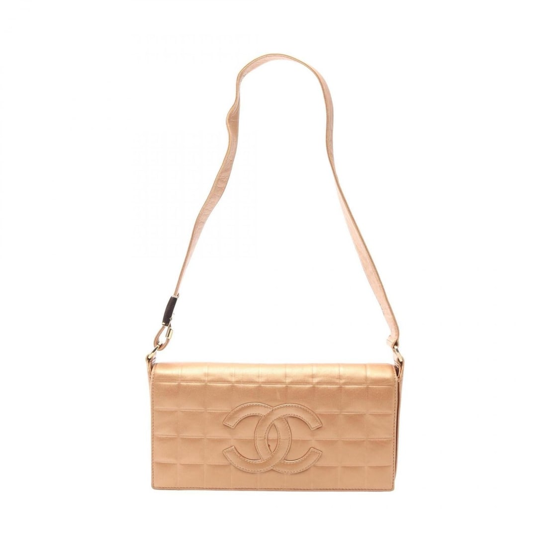 Chanel Chocolate Bar Shoulder Bag/Handbag, Leather, Women's, Gold Tone: --- Catalog ---Category: SizeSize (HxWxD): 13cm x 24.5cm x 25cm / 5.11'' x 9.64'' x 9.84''Category: DesignType: Handbag, Shoulder bagColor: GoldGender: WomenMaterial: Leather Hardware Color: GoldCateg