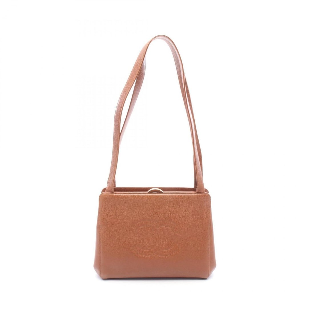 Chanel Coco Mark Clasp Shoulder Bag/Handbag, Caviar Leather (Grained Calfskin), Women's, Brown: --- Catalog ---Category: SizeSize (HxWxD): 20.5cm x 28cm x 9cm / 8.07'' x 11.02'' x 3.54''Category: DesignType: Handbag, Shoulder bagColor: BrownGender: WomenMaterial: Grained Calfskin Hardware Color: