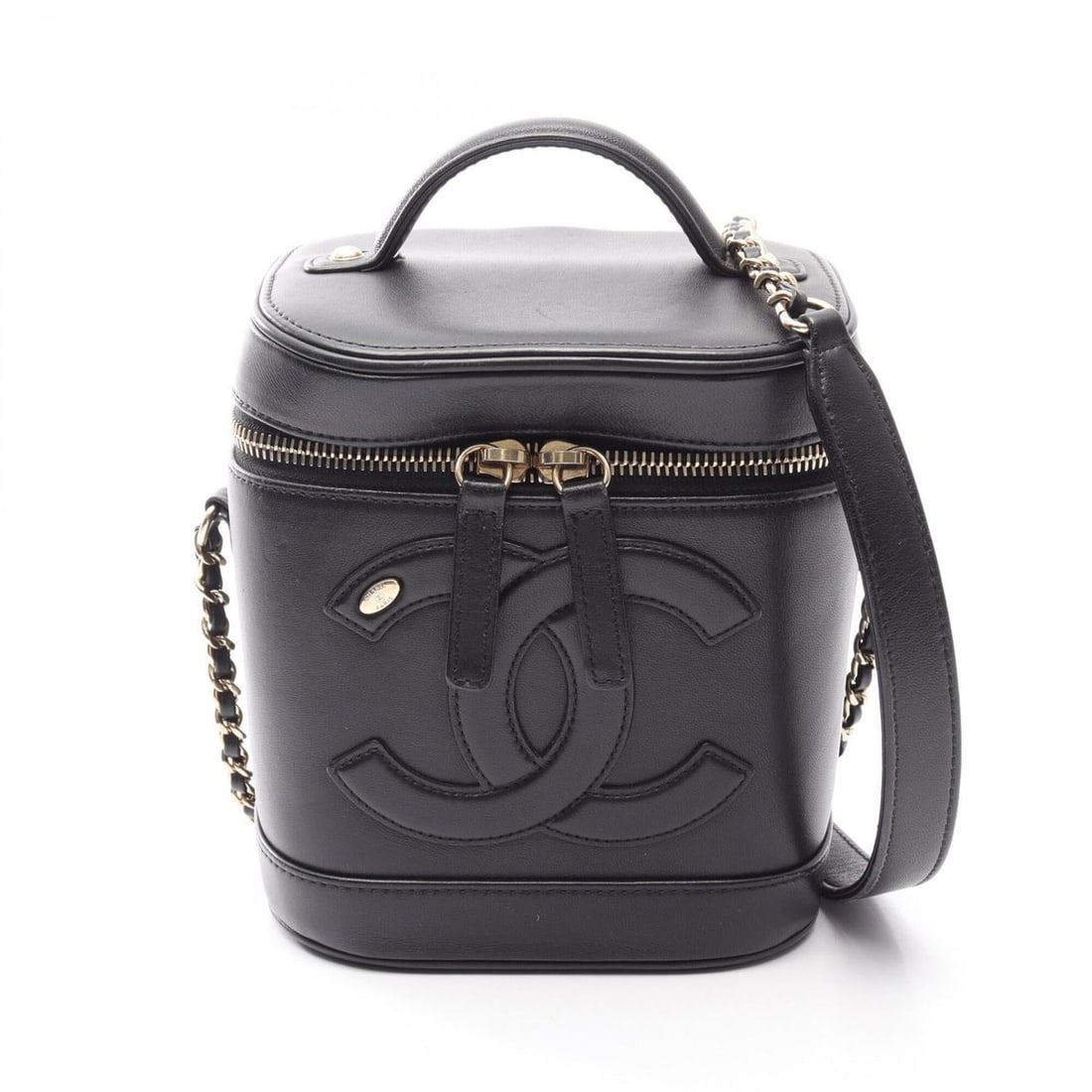 Chanel Coco Mark 2-Way Handbag, Lambskin Leather, Women's, Black (1 of 13)