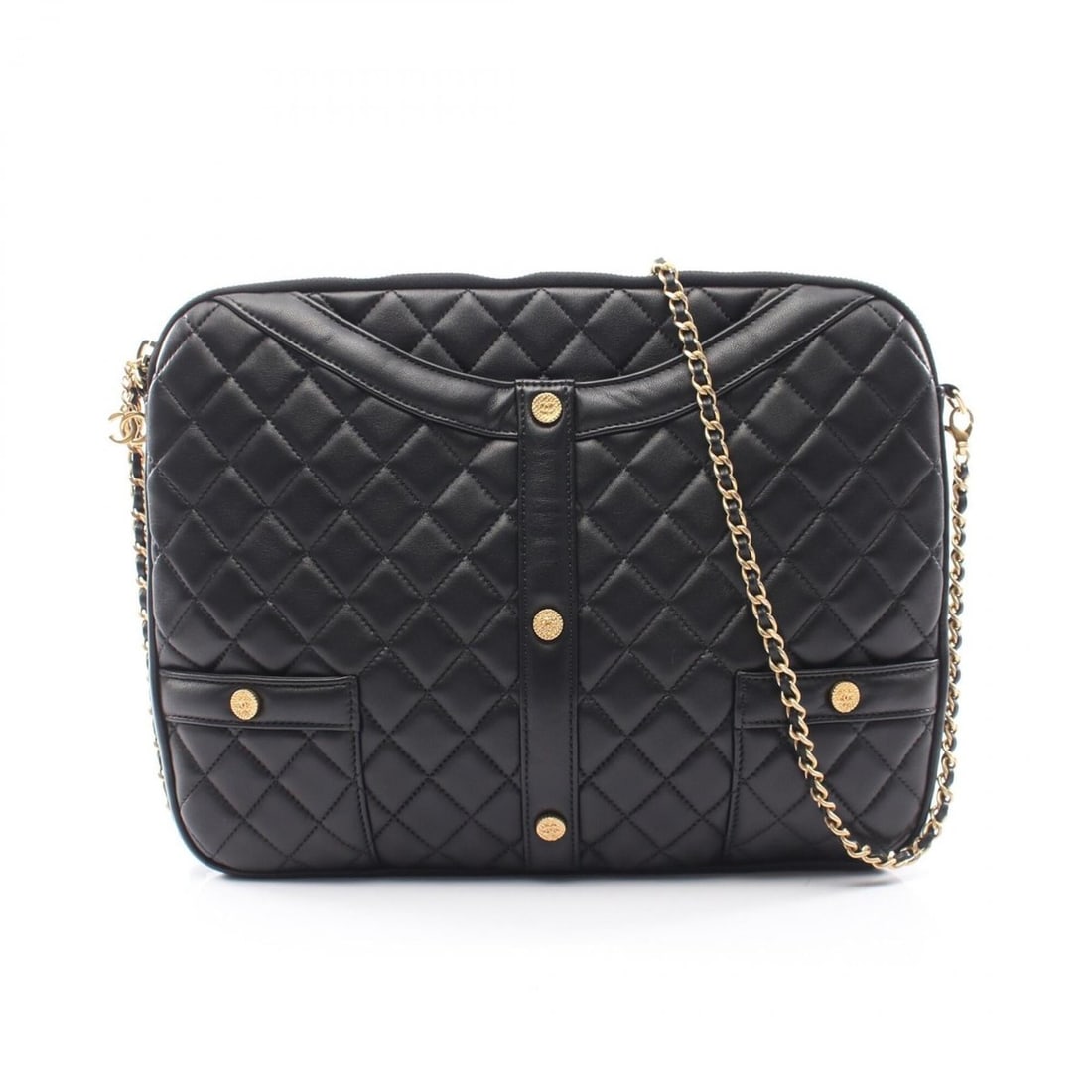 Chanel Girl Shoulder Bag/Handbag, Lambskin Leather, Women's, Black (1 of 9)