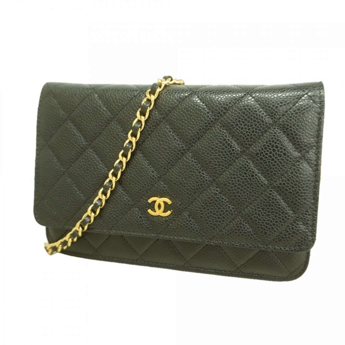 Chanel Matelassé Caviar Leather Wallet/Shoulder Wallet, Black, Women's: --- Catalog ---Category: SizeSize (HxWxD): 13cm x 19cm x 4cm / 5.11'' x 7.48'' x 1.57''Category: DesignType: Chain/Shoulder walletColor: BlackGender: WomenMaterial: Grained Calfskin Category: GeneralB