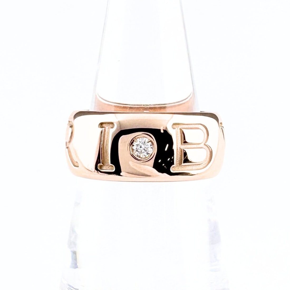 Bulgari BVLGARI Monologo Ring PG Pink Gold with Small Diamonds 750 Women's: --- Catalog ---Category: SizeJP Size: 11US Size: 6Category: DesignColor: PinkGender: WomenMaterial: Pink gold (18K)Category: GeneralBrand: Bvlgari--- Item List ---Section: ConditionRanking: Rank AB Us