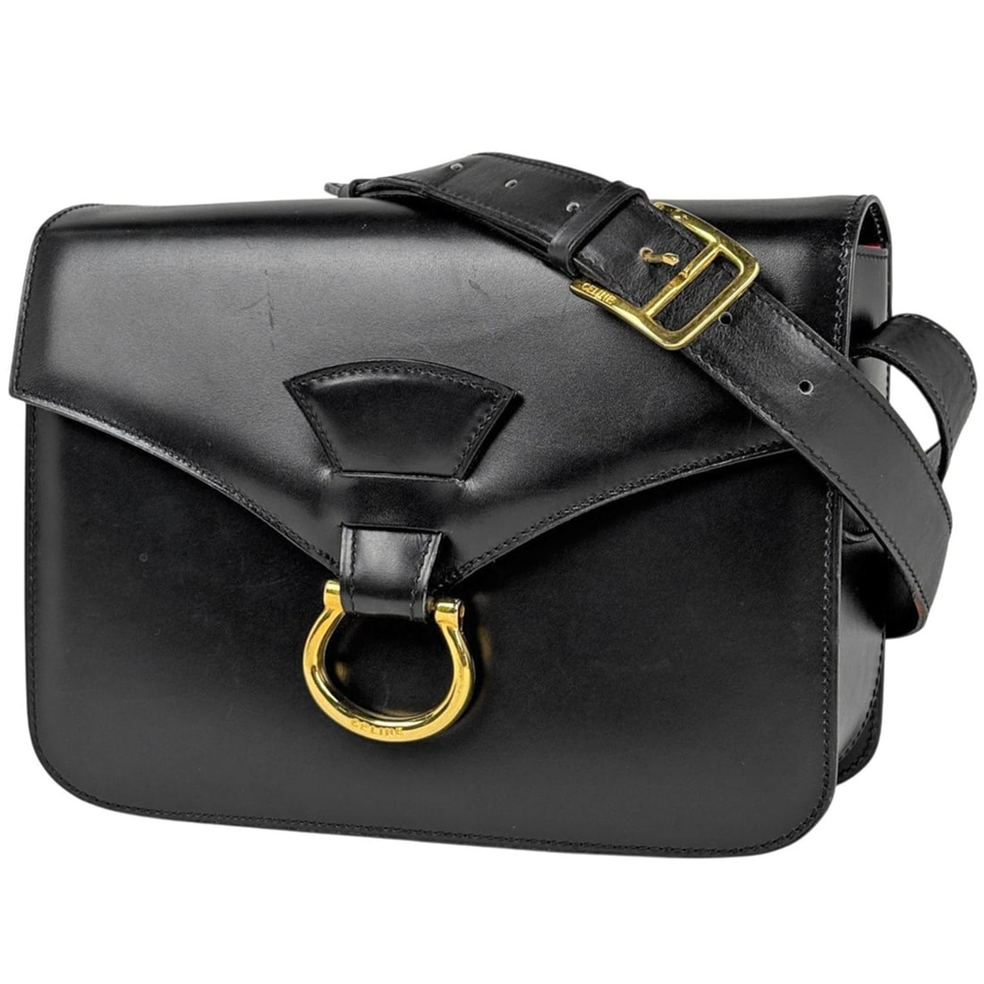 Celine CELINE Logo Shoulder Bag Leather Black Women's: --- Catalog ---Category: SizeSize (HxWxD): 17cm x 22cm x 5.5cm / 6.69'' x 8.66'' x 2.16''Category: DesignType: Shoulder bagColor: BlackGender: WomenMaterial: Leather Category: GeneralBrand: Celine--- 