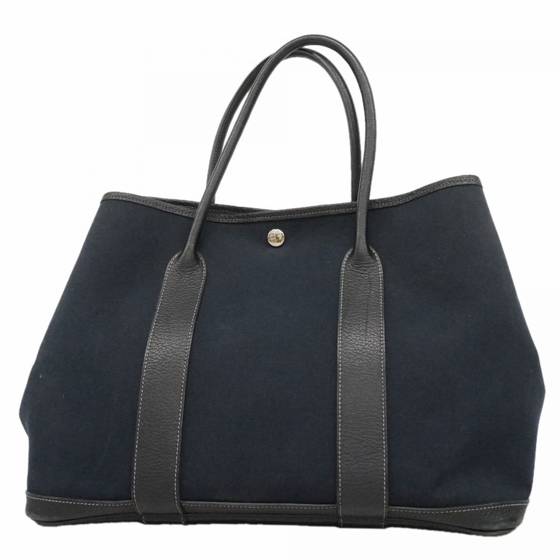 Hermes Garden PM Tote Bag, Toile Officier, Black, ?N stamp, Women's: --- Catalog ---Category: SizeSize (HxWxD): 26.5cm x 36cm x 17cm / 10.43'' x 14.17'' x 6.69''Category: DesignType: Tote bagColor: BlackGender: WomenMaterial: Toile officier Hardware Color: SilverCatego