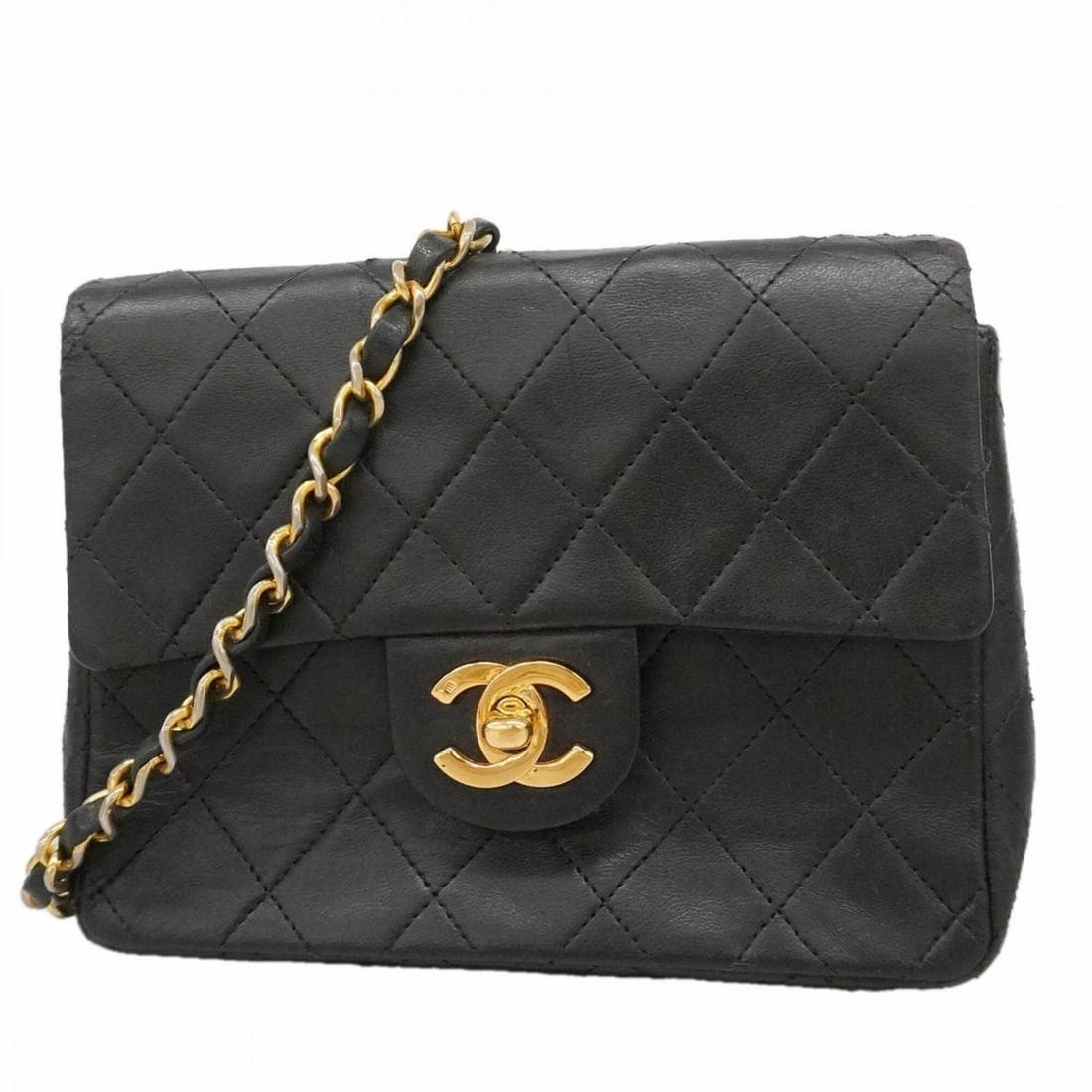 Chanel Mini Matelassé Chain Shoulder Bag, Lambskin, Black, Women's: --- Catalog ---Category: SizeSize (HxWxD): 13cm x 17cm x 6.5cm / 5.11'' x 6.69'' x 2.55''Category: DesignType: Shoulder bagColor: BlackGender: WomenMaterial: Leather Hardware Color: GoldLeather/Fur Ty