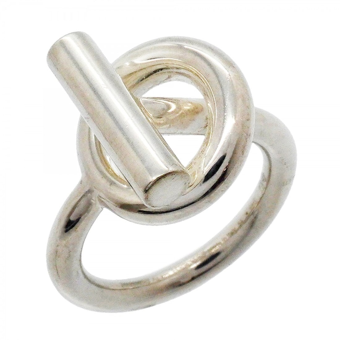 Hermes Echappé Ring, Sterling Silver 925, Size 54, Women's: --- Catalog ---Category: SizeUS Size: 7Brand Size: 54Category: DesignType: Band ringGender: WomenMaterial: Silver 925Category: GeneralBrand: Hermes--- Item List ---Section: ConditionRanking: Rank AB U