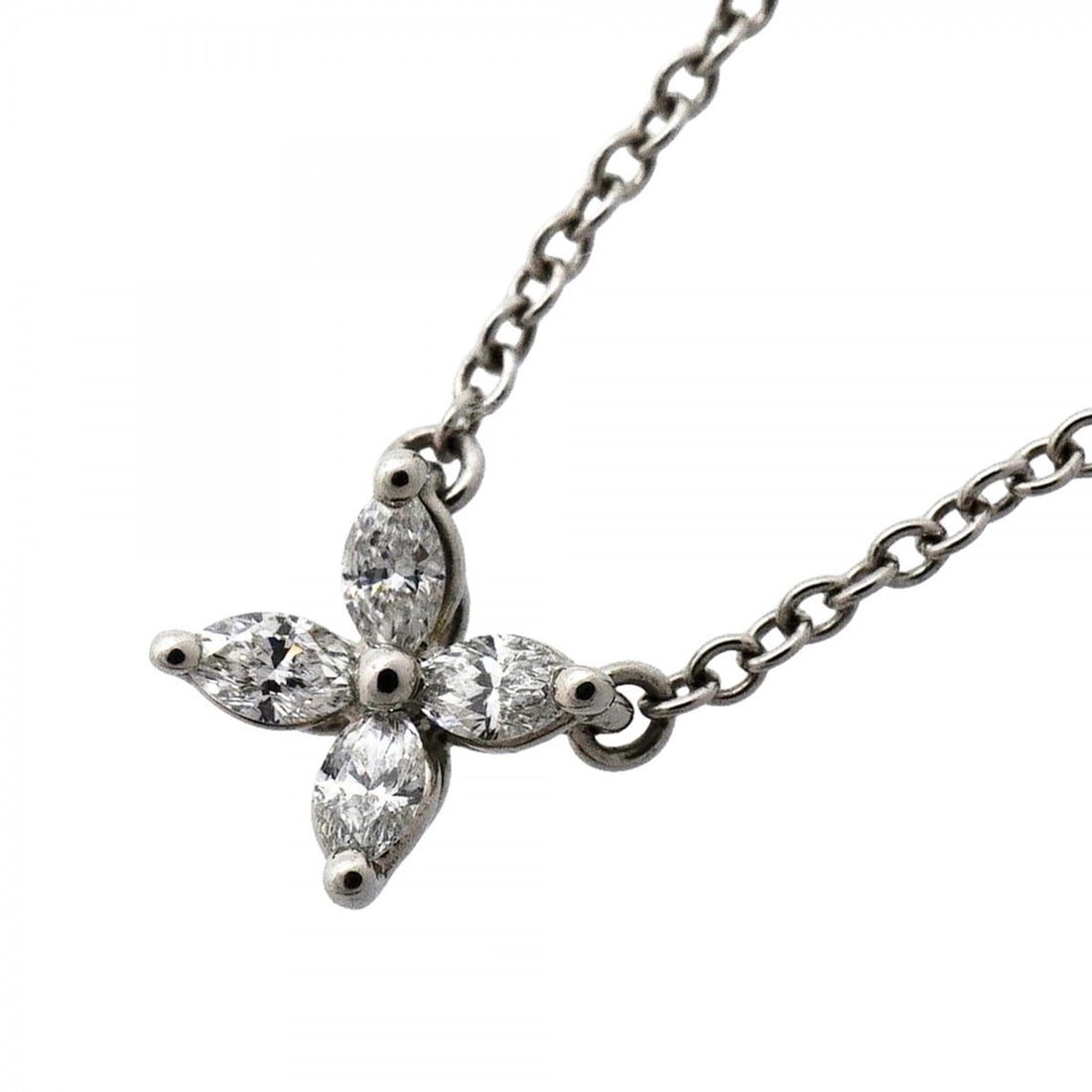 Tiffany & Co. Victoria Mini Platinum Necklace, Pt950, Diamond, Ladies' Necklace: --- Catalog ---Category: SizePendant Size: 5.3mm x 5.3mm / 0.2'' x 0.2''Neck Circumference: 41 cm / 16.14''Category: DesignStone: DiamondGender: WomenMaterial: Platinum 950Necklace Type: NecklaceCateg