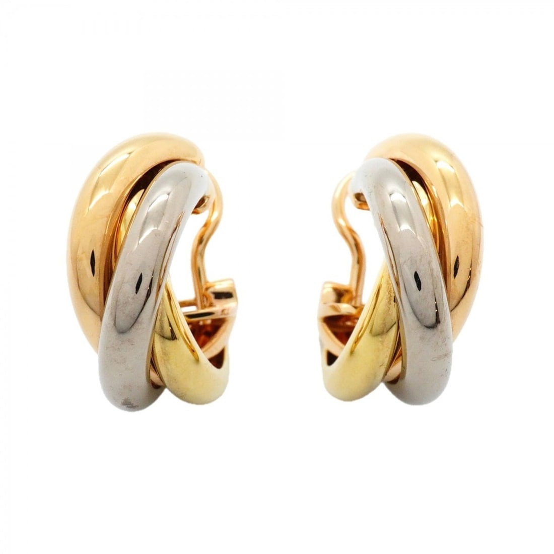 Cartier Trinity Earrings, available in 18K Yellow Gold (KYG), White (18KWG), and Pink (18KPG), for: --- Catalog ---Category: SizeSize (HxWxD): 18.70mm x 8.00mm / 0.74'' x 0.31''Category: DesignType: Stud earringsGender: WomenMaterial: Pink gold (18K), White gold (18K), Yellow gold (18K)Category: Gen