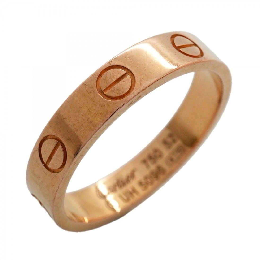 Cartier Mini Love Ring, 18K Pink Gold, Size 52, Ladies', P3127456: --- Catalog ---Category: SizeUS Size: 6.5Brand Size: 52Category: DesignType: Band ringGender: WomenMaterial: Pink gold (18K)Category: GeneralBrand: Cartier--- Item List ---Section: ConditionRanking: R