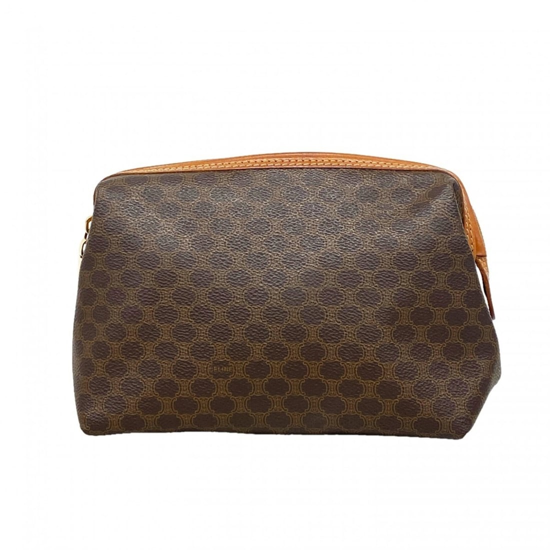 Celine bag/pouch, Macadam pattern, brown, for women.: --- Catalog ---Category: SizeSize (HxWxD): 14cm x 21cm x 9.5cm / 5.51'' x 8.26'' x 3.74''Category: DesignType: PouchColor: BrownGender: WomenMaterial: PVC Hardware Color: GoldCategory: GeneralBrand: C