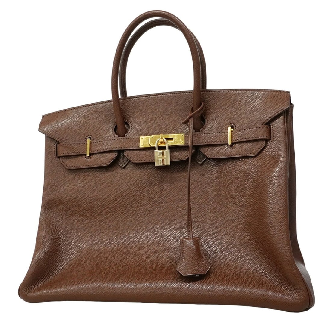 Hermes Birkin 35 handbag, Courchevel leather, Havana finish, ?I stamp, women's.: --- Catalog ---Category: SizeSize (HxWxD): 28cm x 35.5cm x 19cm / 11.02'' x 13.97'' x 7.48''Category: DesignType: HandbagColor: HavaneGender: WomenMaterial: Courchevel leather Hardware Color: GoldCate