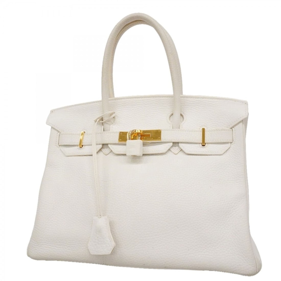 Hermes Birkin 30 handbag, Taurillon Clemence leather, white, ?K stamp, women's.: --- Catalog ---Category: SizeSize (HxWxD): 24cm x 30.5cm x 16cm / 9.44'' x 12'' x 6.29''Category: DesignType: HandbagColor: WhiteGender: WomenMaterial: Taurillon clemence leather Hardware Color: GoldC