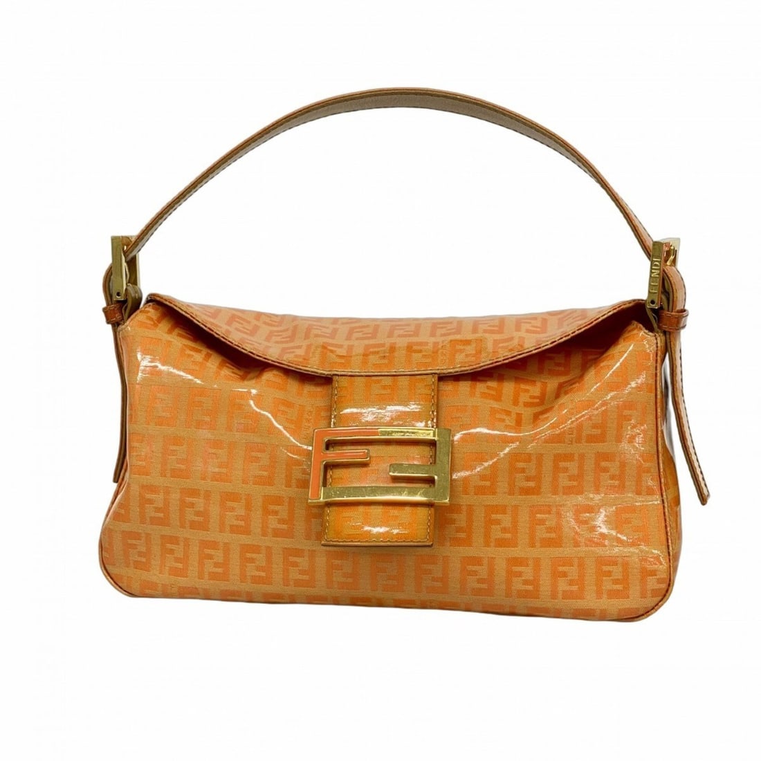 Fendi Zucchino Coated Canvas Handbag, Orange, Women's: --- Catalog ---Category: SizeSize (HxWxD): 17cm x 26cm x 8.5cm / 6.69'' x 10.23'' x 3.34''Category: DesignType: HandbagColor: OrangeGender: WomenMaterial: Coated canvas Hardware Color: GoldCategory: G