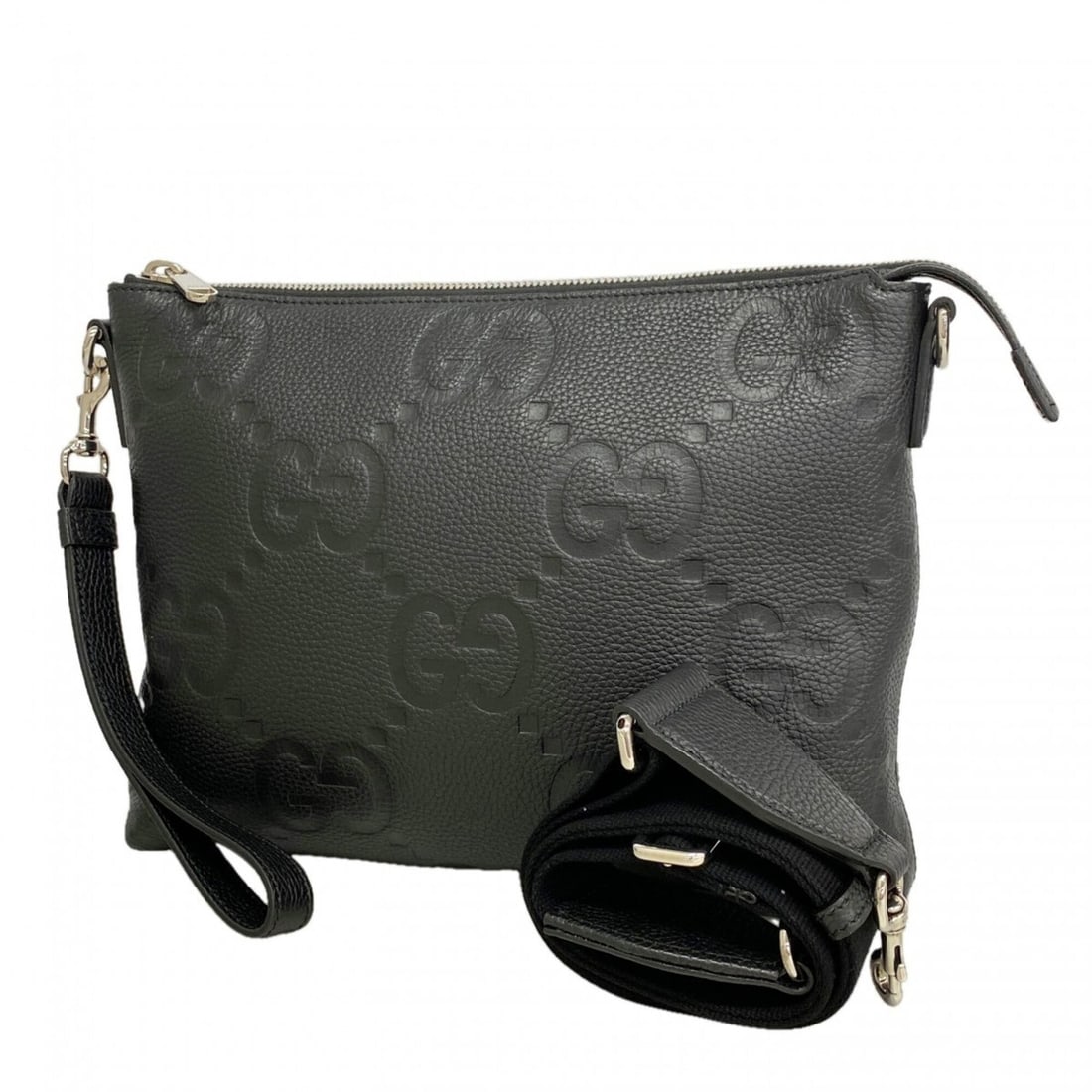 Gucci Jumbo GG Shoulder Bag 696009 Leather Black Men's (1 of 6)