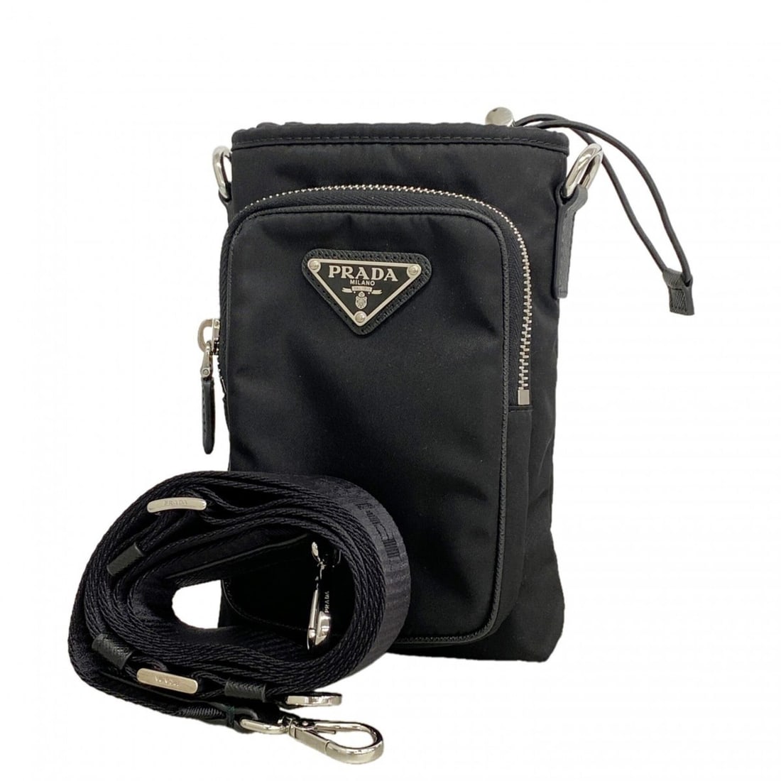 Prada Tessuto Nylon Shoulder Bag, Black, Women's: --- Catalog ---Category: SizeSize (HxWxD): 18cm x 11.5cm x 3cm / 7.08'' x 4.52'' x 1.18''Category: DesignType: Shoulder bagColor: BlackGender: WomenMaterial: Nylon Hardware Color: SilverCategory: Gene