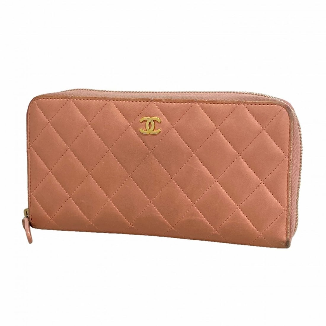 Chanel long wallet, Matelassé lambskin, pink, women's.: --- Catalog ---Category: SizeSize (HxWxD): 10cm x 19cm x 2.5cm / 3.93'' x 7.48'' x 0.98''Category: DesignType: Long wallet (bi-fold)Color: PinkGender: WomenMaterial: Leather Leather/Fur Type: Lambskin