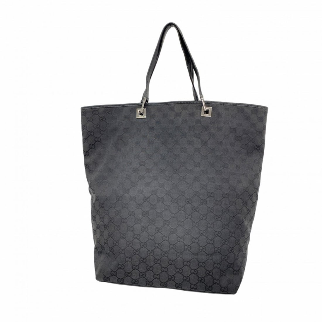 Gucci GG Canvas Tote Bag 31242, Black, Women's: --- Catalog ---Category: SizeSize (HxWxD): 49cm x 29cm x 15cm / 19.29'' x 11.41'' x 5.9''Category: DesignType: Tote bagColor: BlackGender: WomenMaterial: Canvas Hardware Color: SilverCategory: General