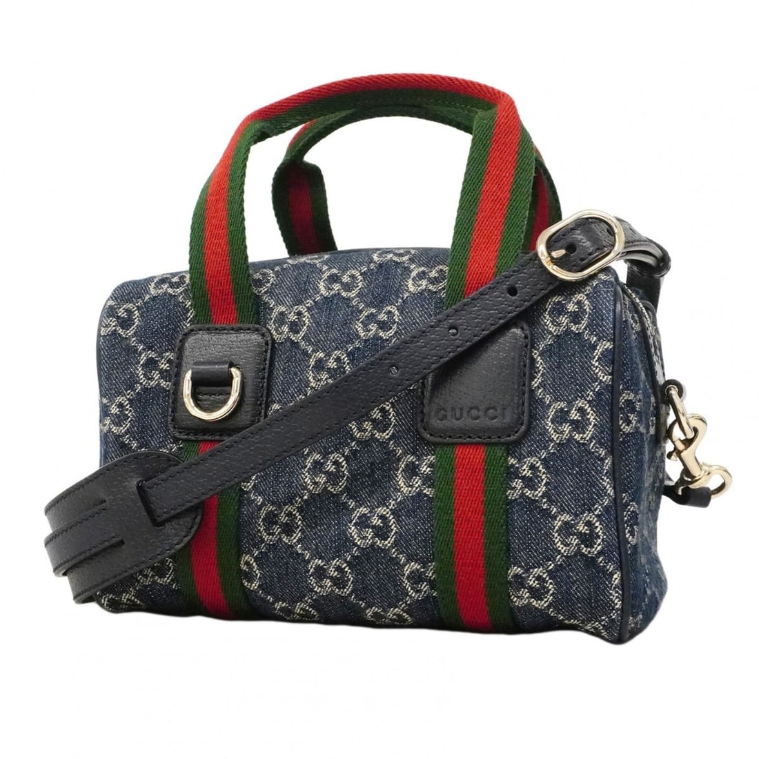 Gucci Sherry Line Handbag 859975 Denim Blue Champagne 2-way Bag for Women: --- Catalog ---Category: SizeSize (HxWxD): 12.5cm x 20cm x 13cm / 4.92'' x 7.87'' x 5.11''Category: DesignType: HandbagColor: BlueGender: WomenMaterial: Denim Hardware Color: Champagne goldCategory: G