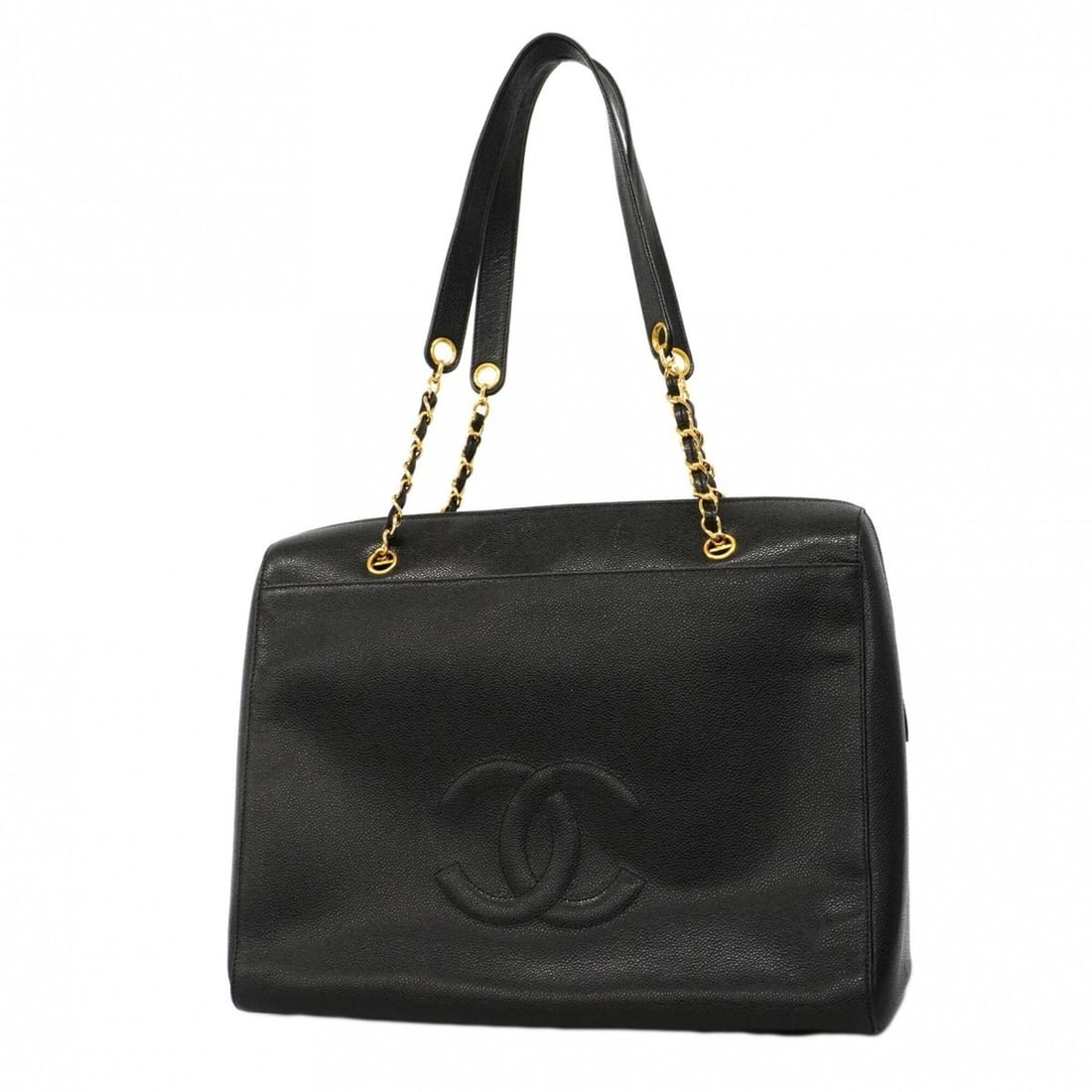 Chanel Shoulder Bag, Chain Shoulder, Caviar Leather, Black, Women's: --- Catalog ---Category: SizeSize (HxWxD): 35.5cm x 40cm x 17.5cm / 13.97'' x 15.74'' x 6.88''Category: DesignType: Shoulder bagColor: BlackGender: WomenMaterial: Grained Calfskin Hardware Color: Gold