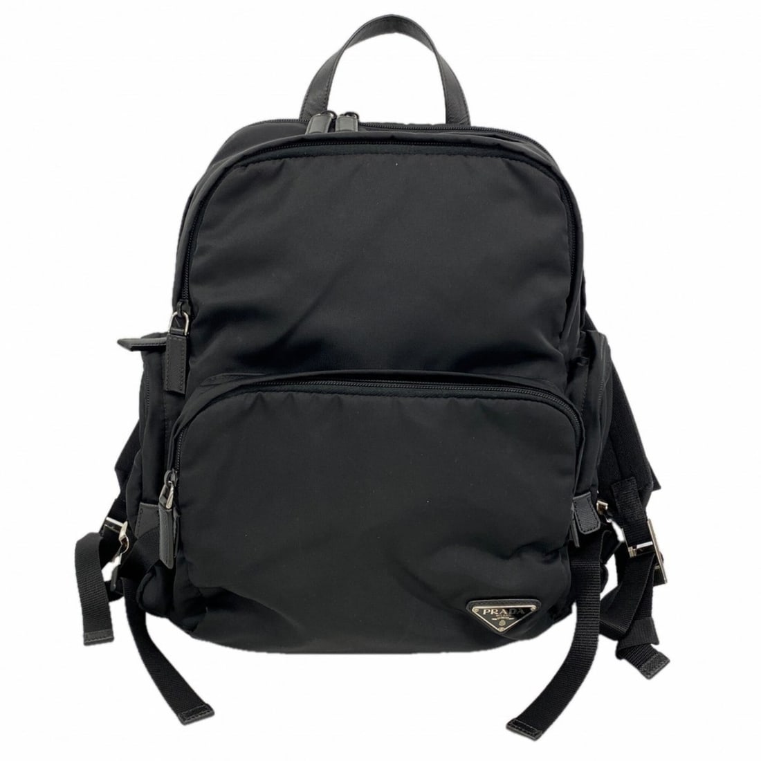 Prada Tessuto Nylon Backpack/Daypack, Black, Men's: --- Catalog ---Category: SizeSize (HxWxD): 35cm x 31cm x 15cm / 13.77'' x 12.2'' x 5.9''Category: DesignType: BackpackColor: BlackGender: MenMaterial: Nylon Hardware Color: SilverCategory: GeneralBran