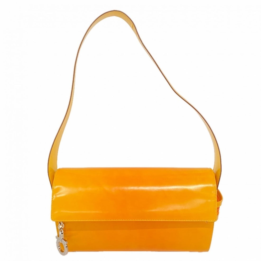 Salvatore Ferragamo Gancini Leather Shoulder Bag, Orange, Women's: --- Catalog ---Category: SizeSize (HxWxD): 14cm x 24cm x 8.5cm / 5.51'' x 9.44'' x 3.34''Category: DesignType: Shoulder bagColor: OrangeGender: WomenMaterial: Leather Hardware Color: SilverCategory: G