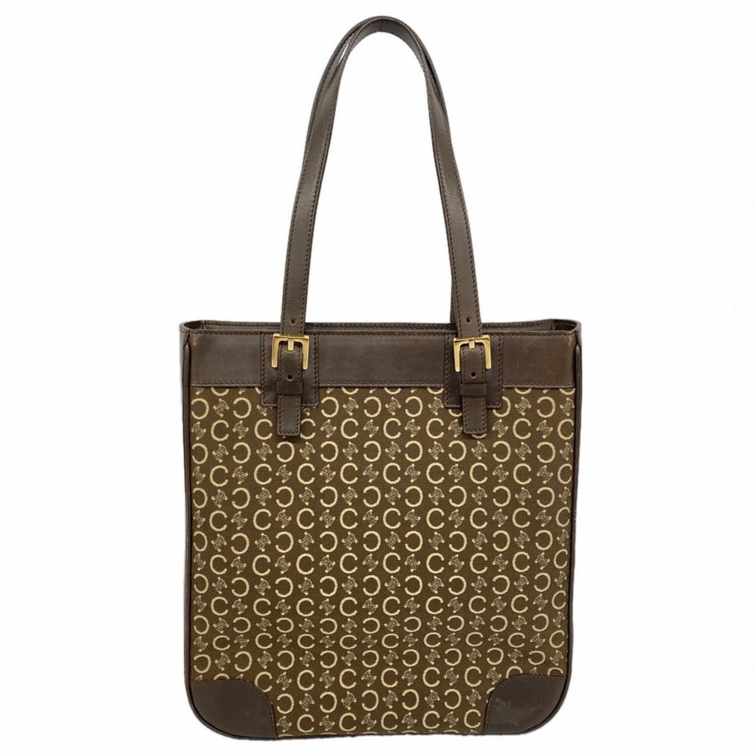 Celine C Macadam Canvas Tote Bag, Dark Brown/Champagne, Women's: --- Catalog ---Category: SizeSize (HxWxD): 31cm x 28cm x 8cm / 12.2'' x 11.02'' x 3.14''Category: DesignType: Tote bagColor: Dark brownGender: WomenMaterial: Canvas Hardware Color: Champagne goldCateg