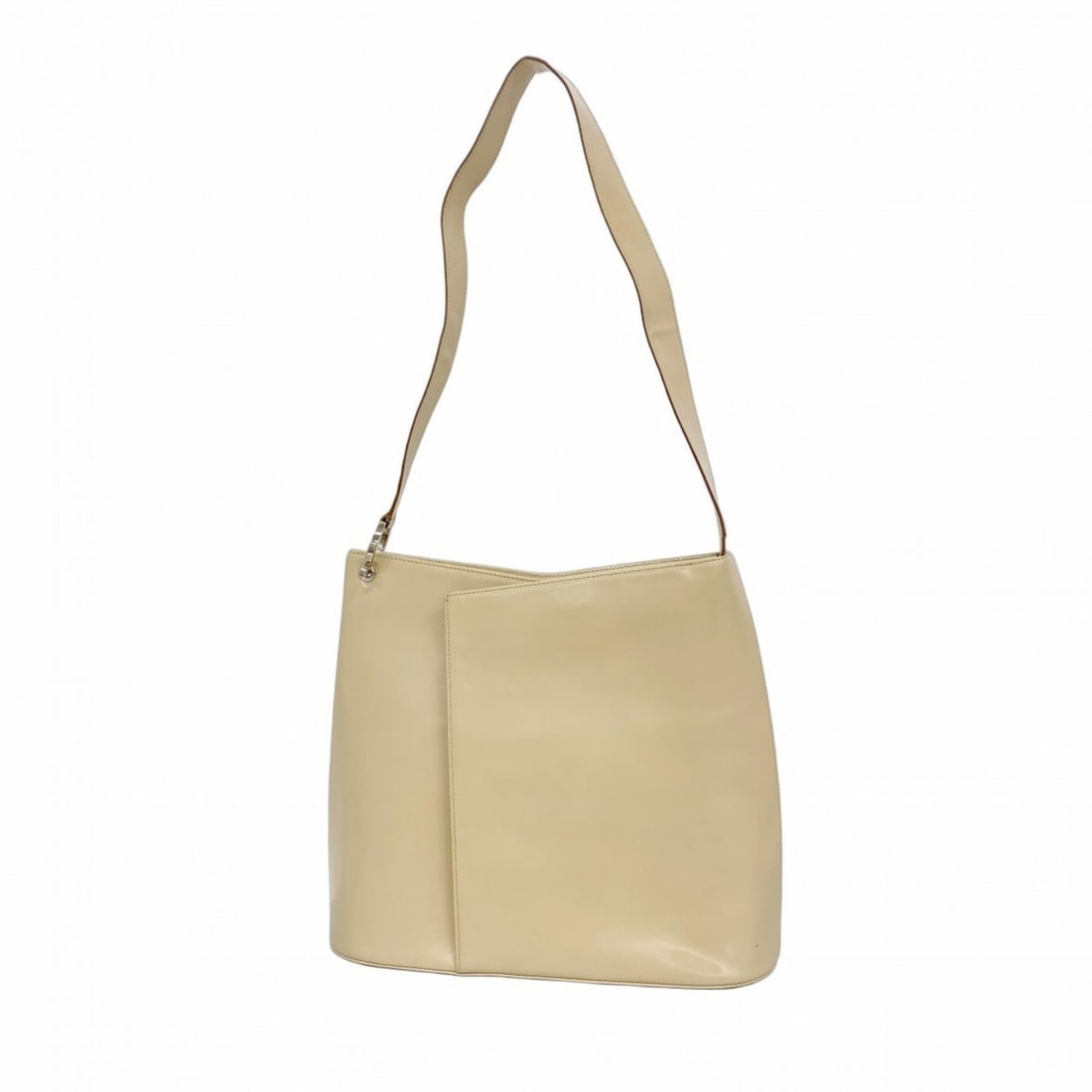 Salvatore Ferragamo Gancini Leather Shoulder Bag, Beige, Women's: --- Catalog ---Category: SizeSize (HxWxD): 25.5cm x 30cm x 9.5cm / 10.03'' x 11.81'' x 3.74''Category: DesignType: Shoulder bagColor: BeigeGender: WomenMaterial: Leather Hardware Color: SilverCategory
