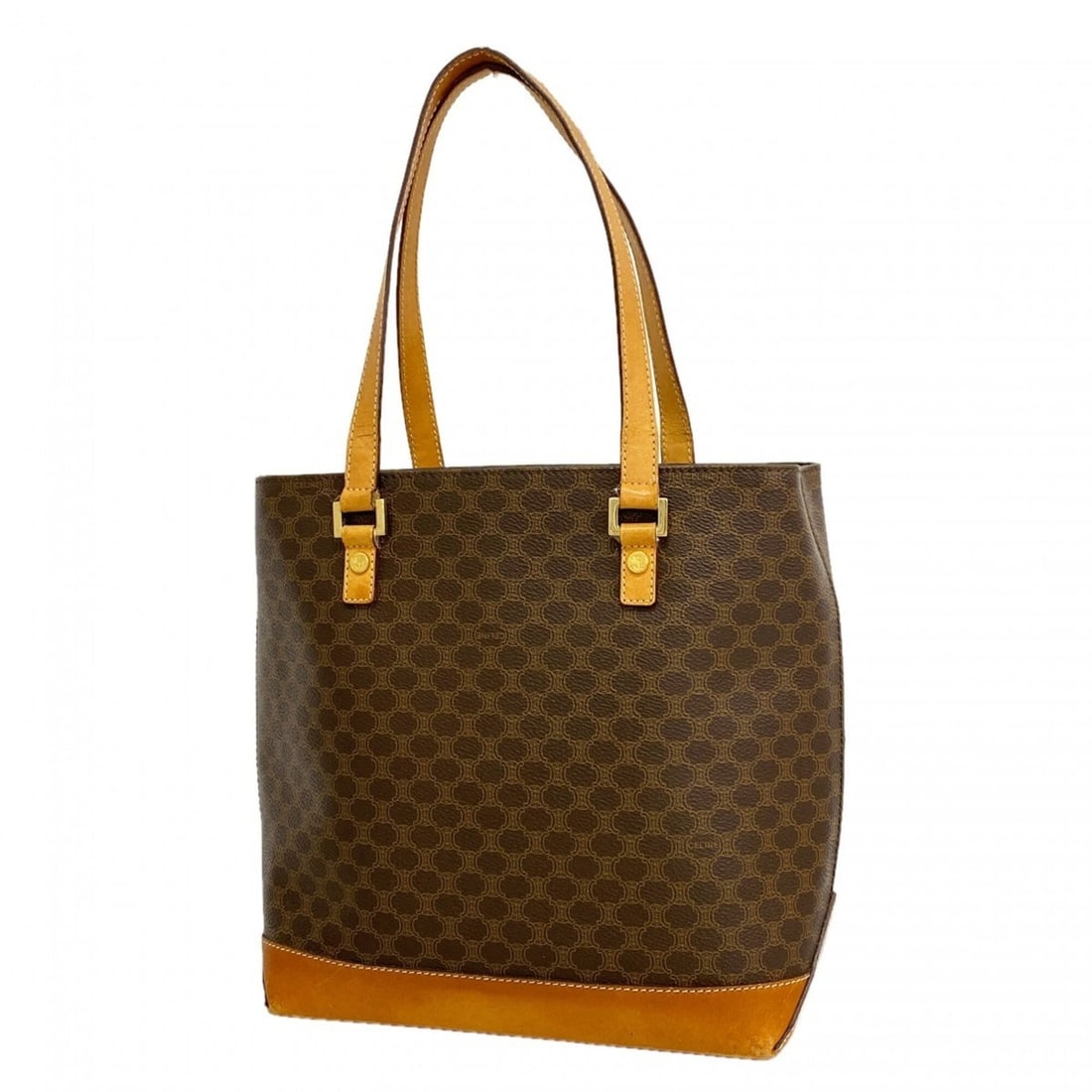 Celine Macadam Tote Bag, Brown, Women's: --- Catalog ---Category: SizeSize (HxWxD): 24.5cm x 23cm x 10.5cm / 9.64'' x 9.05'' x 4.13''Category: DesignType: Tote bagColor: BrownGender: WomenMaterial: PVC Hardware Color: GoldCategory: GeneralBr