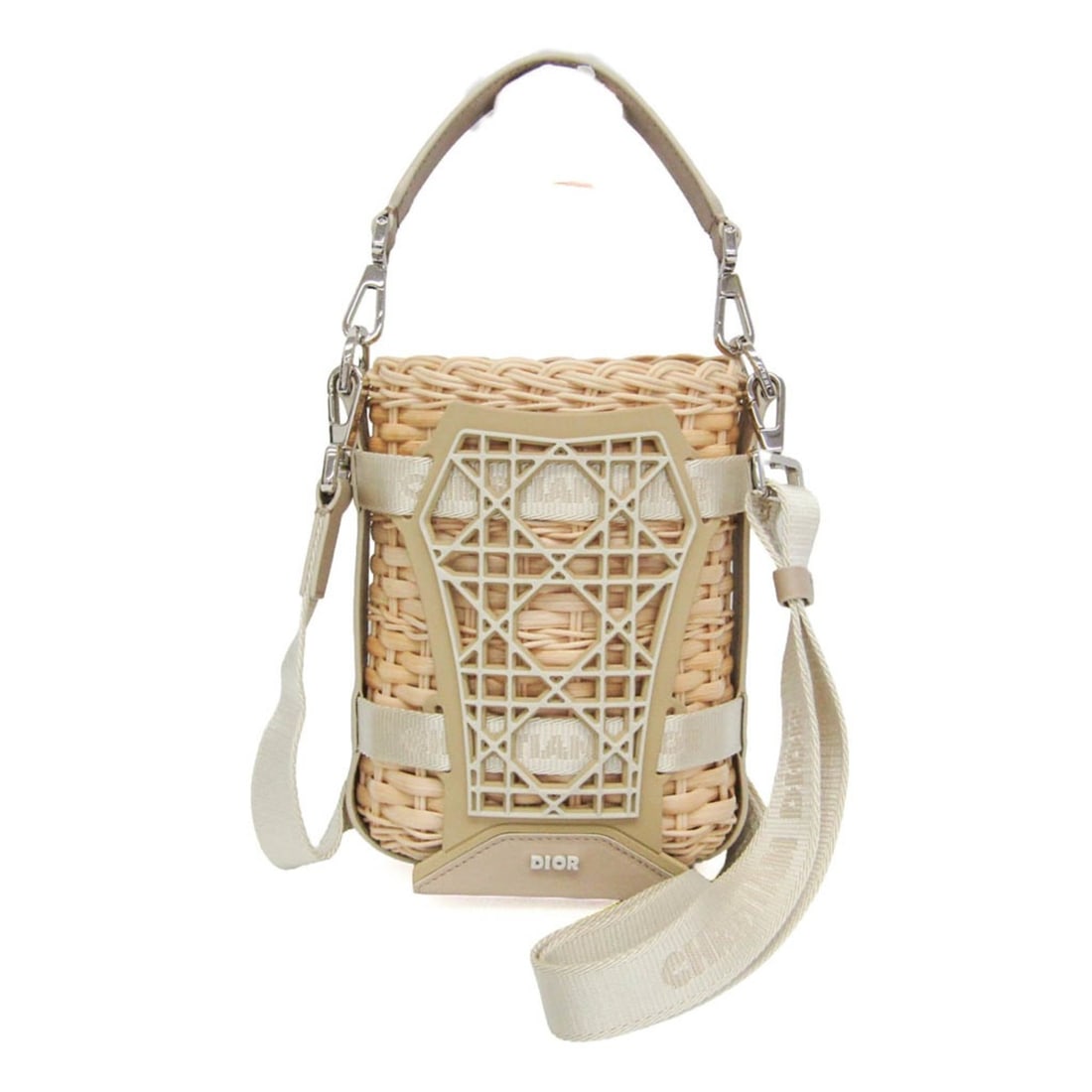 Christian Dior Sahara Basket Bag Women's Rattan,Leather Shoulder Bag Beige: --- Catalog ---Category: SizeSize (HxWxD): 18cm x 14cm x 8cm / 7.08'' x 5.51'' x 3.14''Strap Length: 81cm - 140cm / 31.88'' - 55.11''Handle Length: 27cm / 10.62''Category: DesignType: Shoulder bagColo