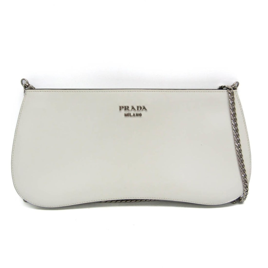 Prada Sydney 1BF085 Women's Leather Clutch Bag,Shoulder Bag White: --- Catalog ---Category: SizeSize (HxWxD): 15cm x 31cm x 2.5cm / 5.9'' x 12.2'' x 0.98''Strap Length: 108cm / 42.51''Category: DesignType: Clutch bag, Shoulder bagColor: WhiteGender: WomenClosure: Zip