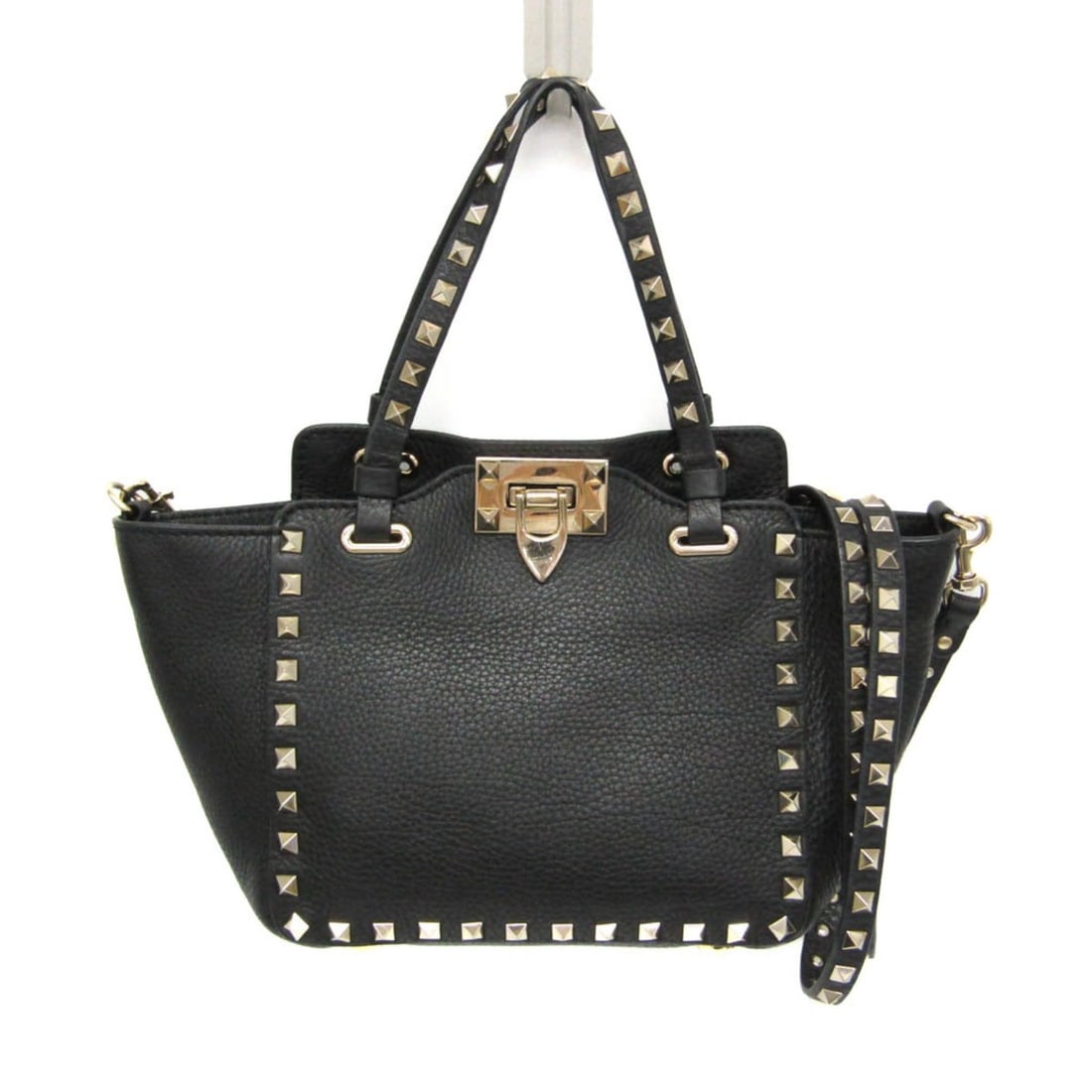 Valentino Garavani Lock Studs Small Bag Women's Leather Handbag,Shoulder Bag Black: --- Catalog ---Category: SizeSize (HxWxD): 18cm x 19cm x 9cm / 7.08'' x 7.48'' x 3.54''Strap Length: 119cm / 46.85''Handle Length: 32cm / 12.59''Category: DesignType: Handbag, Shoulder bagColor: Black