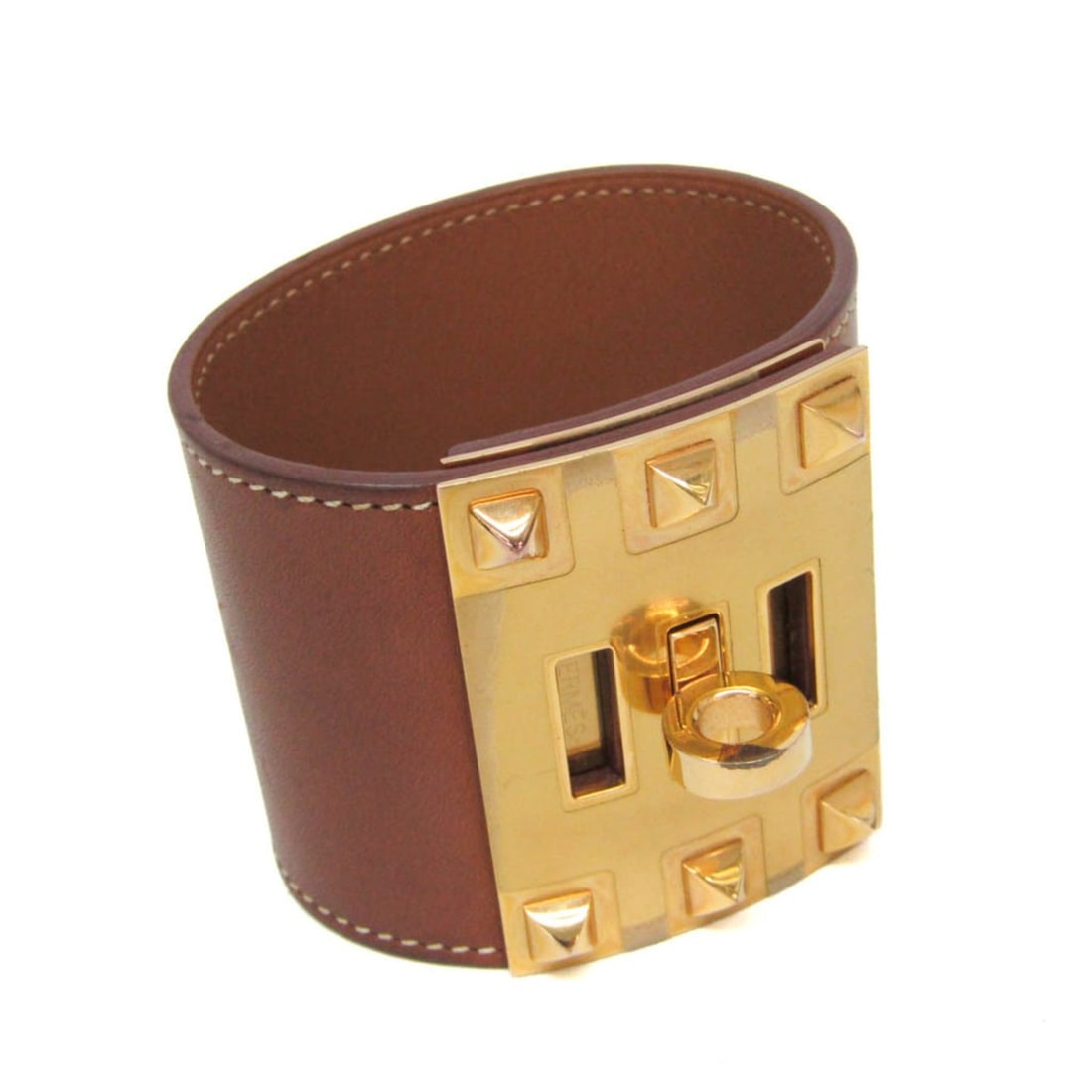 Hermes Kelly Dog Extreme Box Calf Leather,Metal No Stone Bangle Brown: --- Catalog ---Category: SizeSize: SWidth: 5cm / 1.96''Length: 15cm - 17cm / 5.9'' - 6.69''Weight: 57g / 2.01oz.Total Length: 21cm / 8.26''Category: DesignType: BangleColor: BrownMetal: GoldStone: No 