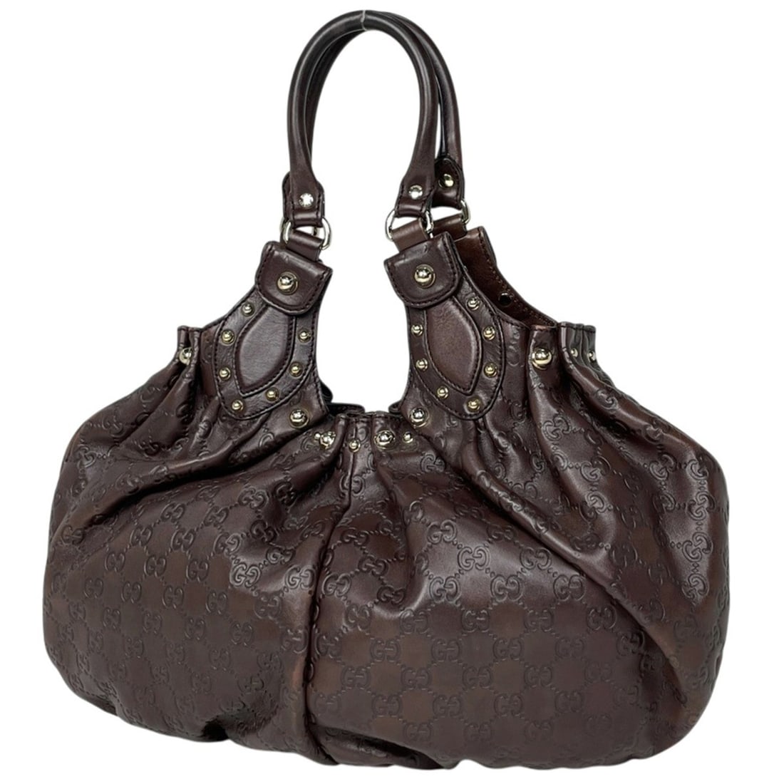Gucci GUCCI Guccissima Shoulder Bag, Shima Leather, Dark Brown, 203624, Women's: --- Catalog ---Category: SizeSize (HxWxD): 27cm x 43cm x 6cm / 10.62'' x 16.92'' x 2.36''Category: DesignType: Shoulder bagColor: Dark brownGender: WomenMaterial: Leather Category: GeneralBrand: Gucci