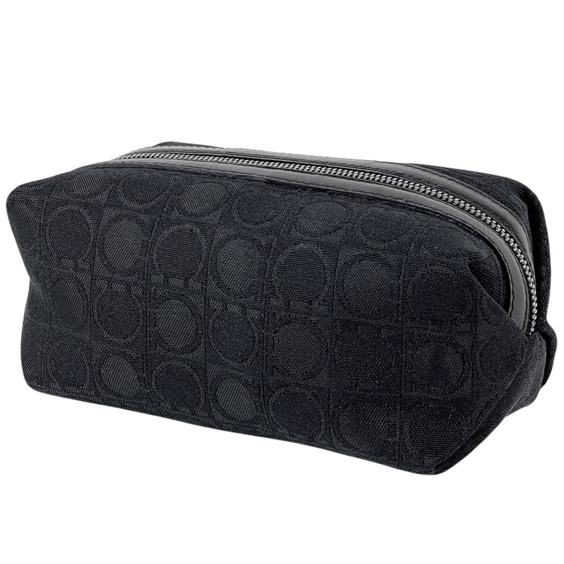Salvatore Ferragamo Gancini Pouch Makeup Bag/Cosmetic Canvas Black 3127 Women's: --- Catalog ---Category: SizeSize (HxWxD): 6cm x 14cm x 7cm / 2.36'' x 5.51'' x 2.75''Category: DesignType: PouchColor: BlackGender: WomenMaterial: Canvas Category: GeneralBrand: Salvatore Ferragamo--