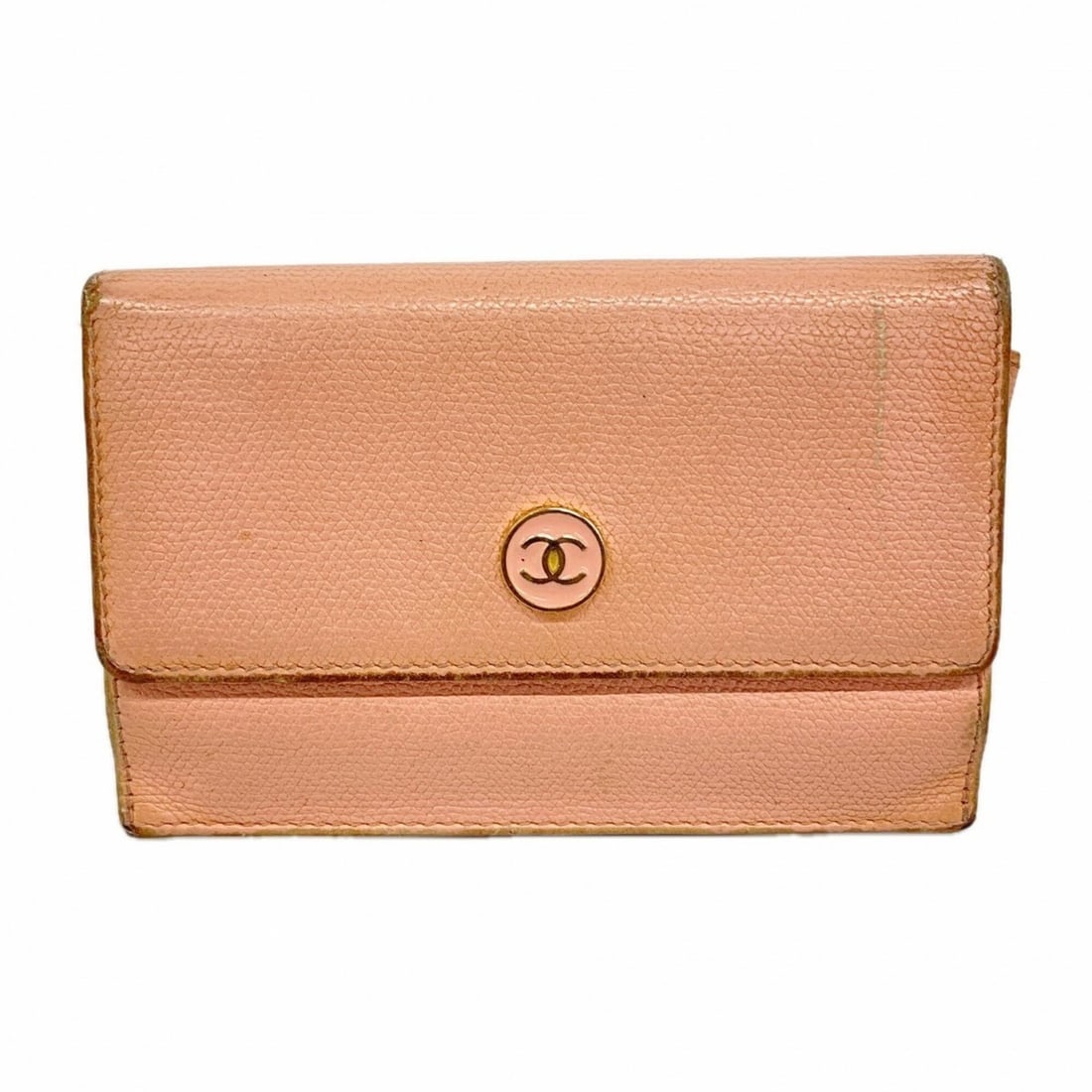 Chanel Coco Button Leather Wallet/Coin Case, Pink, Women's: --- Catalog ---Category: SizeSize (HxWxD): 8cm x 12cm x 1.5cm / 3.14'' x 4.72'' x 0.59''Category: DesignType: Coin purse/coin caseColor: PinkGender: WomenMaterial: Leather Category: GeneralBrand: Chan