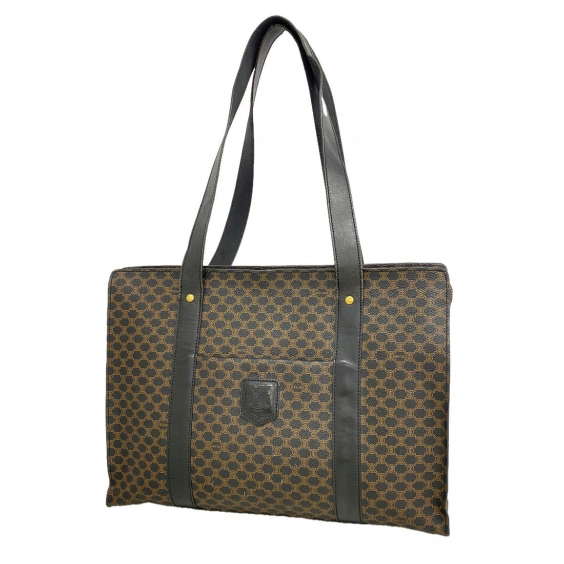 Celine Macadam Tote Bag, Black, Women's: --- Catalog ---Category: SizeSize (HxWxD): 28cm x 39.5cm x 12.5cm / 11.02'' x 15.55'' x 4.92''Category: DesignType: Tote bagColor: BlackGender: WomenMaterial: PVC Hardware Color: GoldCategory: General