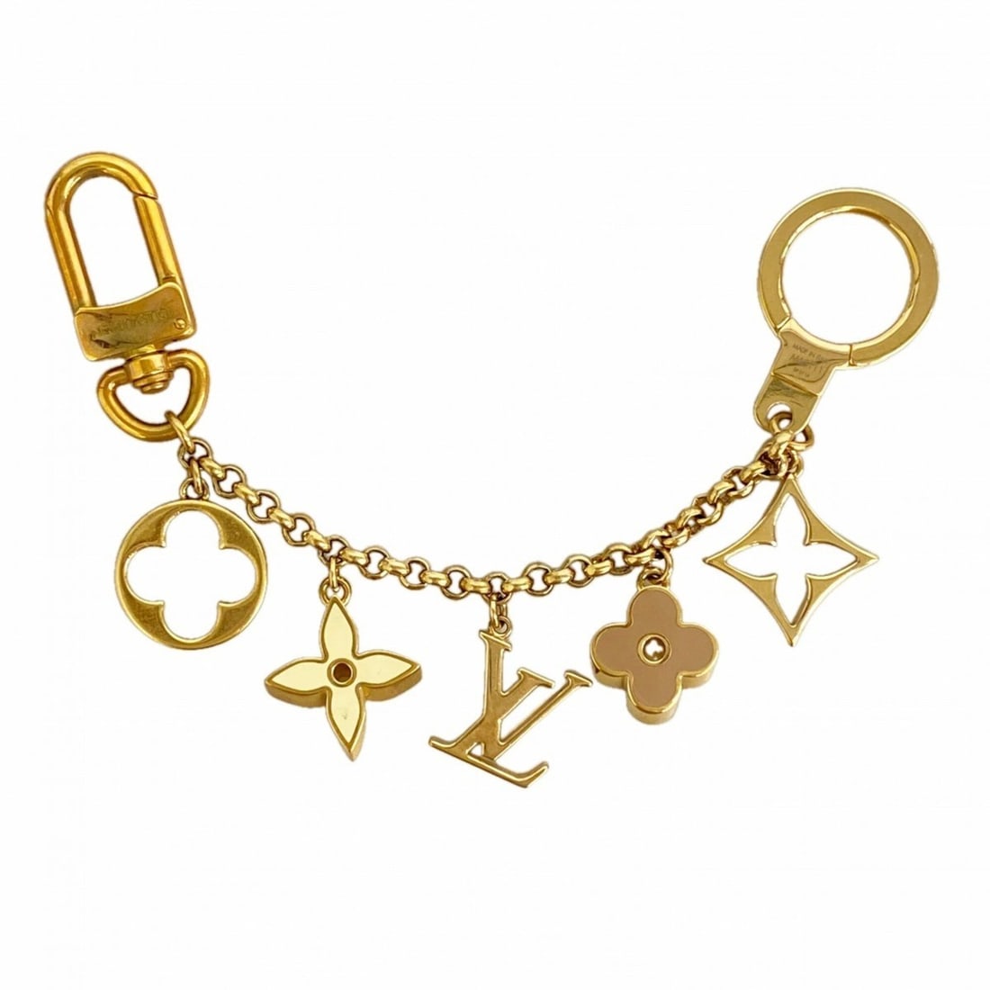 Louis Vuitton Keychain Charm Fleur de Monogram M65111 Gold Multicolor Women's: --- Catalog ---Category: SizeSize (HxWxD): 20.5cm x 3cm x 5.00mm / 8.07'' x 1.18'' x 0.19''Category: DesignType: KeyringColor: Gold, Multi-colorGender: WomenCategory: GeneralMPN: M65111Brand: Louis Vu