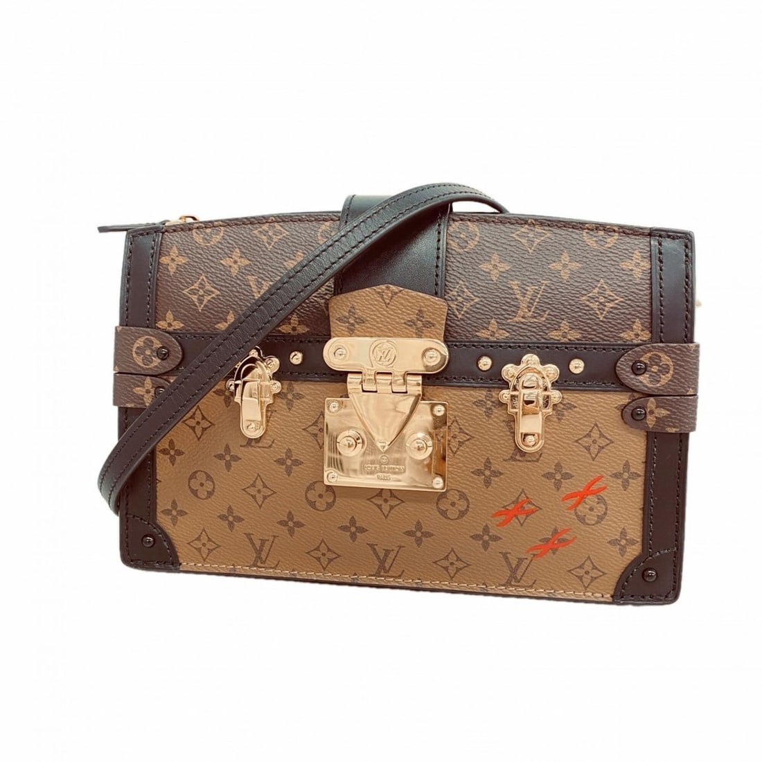 Louis Vuitton Monogram Reverse Trunk Clutch Shoulder Bag M43596 Brown Women's: --- Catalog ---Category: SizeSize (HxWxD): 16cm x 22cm x 6cm / 6.29'' x 8.66'' x 2.36''Category: DesignType: Shoulder bagColor: BrownGender: WomenCategory: GeneralMPN: M43596Brand: Louis Vuitton--- It