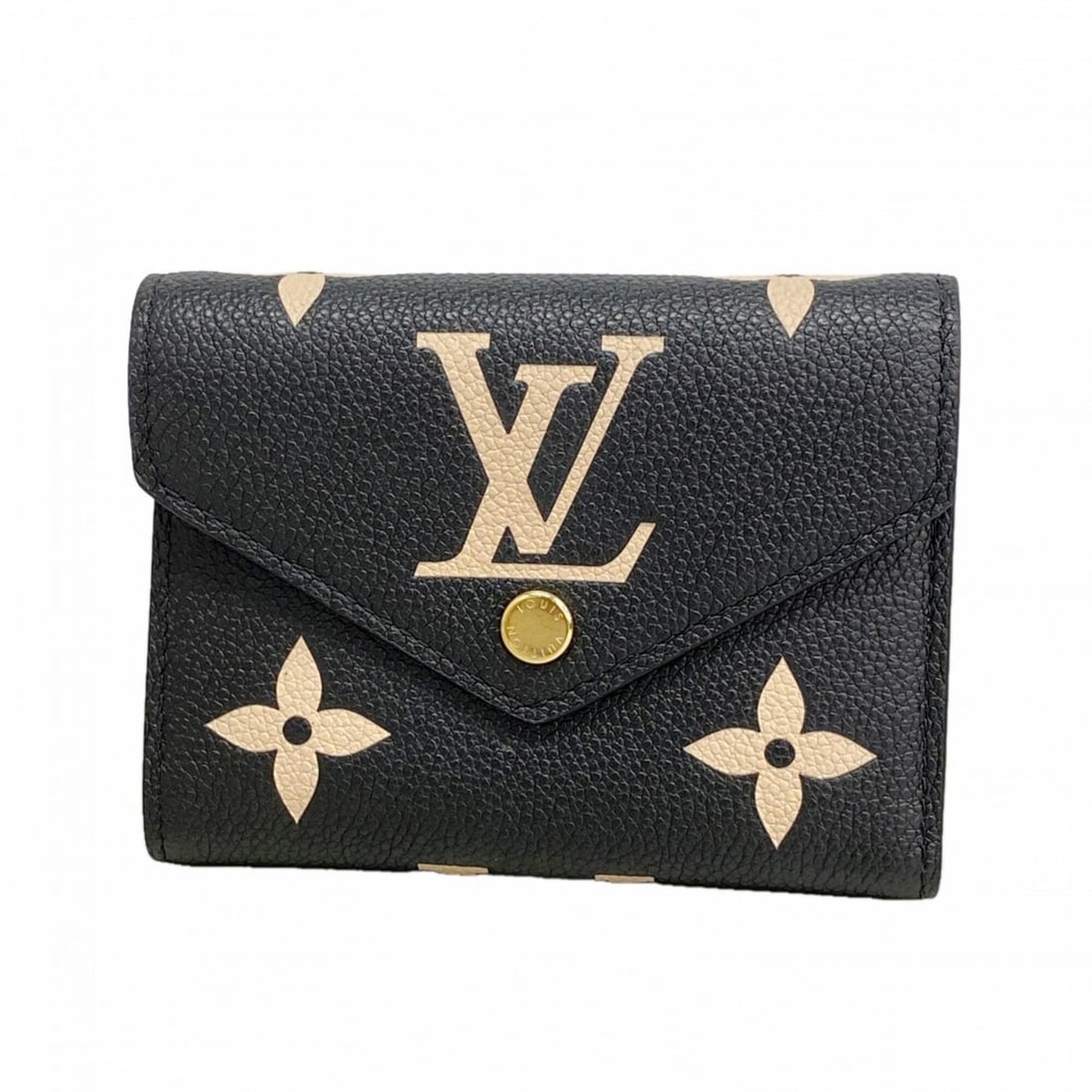 Louis Vuitton Tri-fold Wallet, Monogram Empreinte Bicolor Portefeuille Victorine M80968,: --- Catalog ---Category: SizeSize (HxWxD): 9.5cm x 12cm x 2.5cm / 3.74'' x 4.72'' x 0.98''Category: DesignType: Wallet (tri-fold)Color: Beige, BlackGender: WomenCategory: GeneralMPN: M80968Brand: Loui