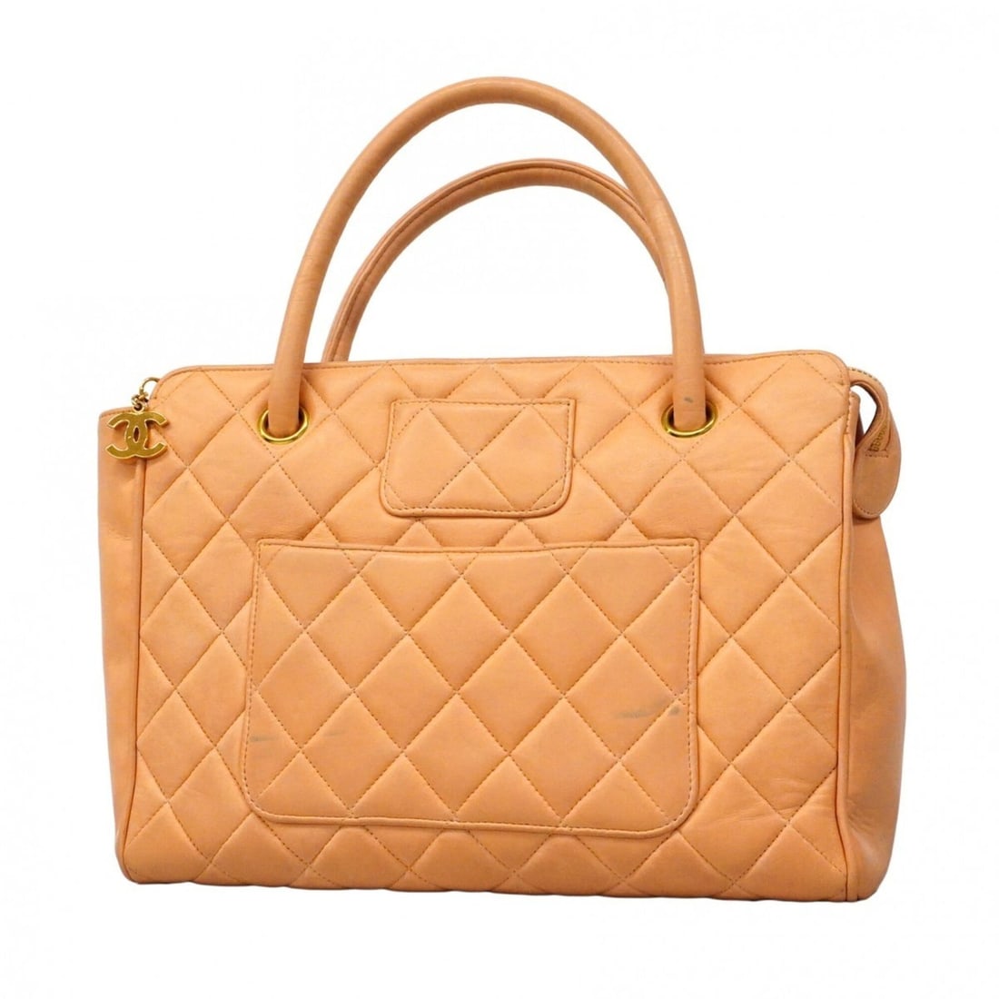 Chanel Matelassé Lambskin Handbag, Beige, Women's: --- Catalog ---Category: SizeSize (HxWxD): 20cm x 27cm x 7.5cm / 7.87'' x 10.62'' x 2.95''Category: DesignType: HandbagColor: BeigeGender: WomenMaterial: Leather Hardware Color: GoldLeather/Fur Type: 