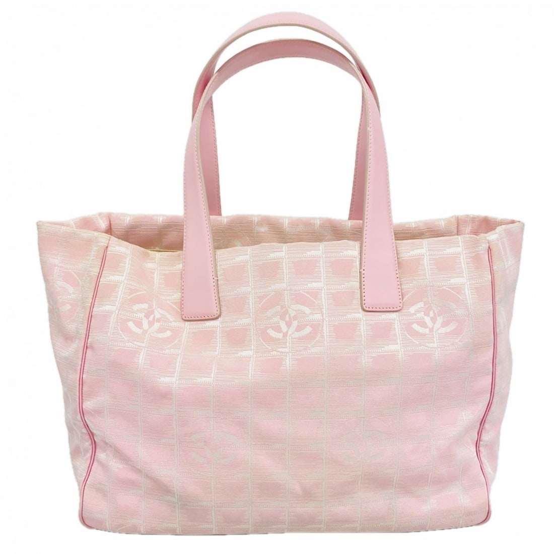 Chanel New Travel Nylon Tote Bag, Pink and Silver, Women's: --- Catalog ---Category: SizeSize (HxWxD): 27cm x 34cm x 14.5cm / 10.62'' x 13.38'' x 5.7''Category: DesignType: Tote bagColor: Pink, SilverGender: WomenMaterial: Nylon Hardware Color: GoldCategory: G