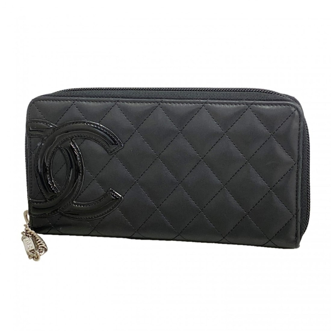 Chanel Cambon Lambskin Patent Leather Long Wallet, Black, Women's: --- Catalog ---Category: SizeSize (HxWxD): 10.5cm x 19cm x 2.5cm / 4.13'' x 7.48'' x 0.98''Category: DesignType: Long wallet (bi-fold)Color: BlackGender: WomenMaterial: Leather , Patent leather Leathe