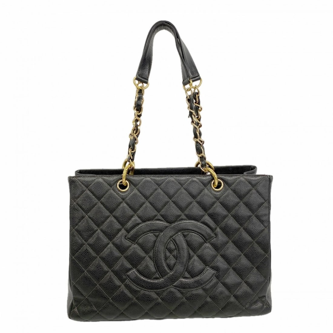 Chanel Tote Bag/Chain Tote, Matelassé Caviar Leather, Black, Women's: --- Catalog ---Category: SizeSize (HxWxD): 24.5cm x 34cm x 14cm / 9.64'' x 13.38'' x 5.51''Category: DesignType: Tote bagColor: BlackGender: WomenMaterial: Grained Calfskin Hardware Color: GoldCategor